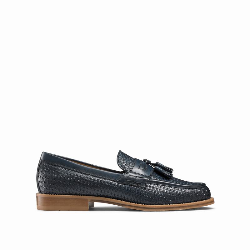 Russell & Bromley Keeble 4 Mens Tassel College Loafers Blue |IJO9066OT|